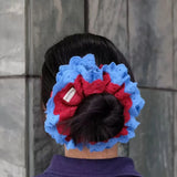 Daiiibabyyy  French Retro Red Blue Lace Flower Headband  Fashionable Elegant Hair ring INS Minimalist Hair Accessories for Women