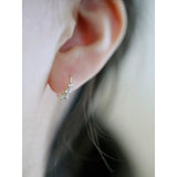 Daiiibabyyy Gold Plated Bright Zircon Earrings Light Luxury Earrings Jewelry 3 Crystals Earrings with Cubic Zirconia Gril Gifts