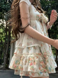 Daiiibabyyy  Japanese Vintage Sweet Elegant Summer Dress Women Y2k Chic Design Kawaii Dress Harajuku Aesthetic Casual Lovely Retro Outfit New