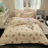 DAIIIBABYYY  -  Instagram Cartoon Cute Pure Cotton Four Piece Set, All Cotton Bed, Nantong Home Textile Quilt Cover, Student Three Piece Set,