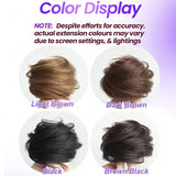 Daiiibabyyy  2PCS Messy Human Hair Bun Chignon With Elastic Rubber Band Stretchy 100% Human Hair Scrunchies Hair Bun Donut Elegant Ponytail