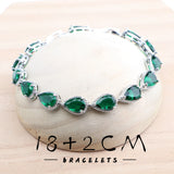 Daiiibabyyy Wedding Silver 925 Green Zircon Jewelry Sets For Women Bridal Earrings Rings Pendant Necklace Stone Bracelets Set