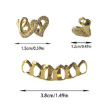 Daiiibabyyy  Hip-Hop Style Fashion-Zirconian Hearts/Hollowed-Out Lower Teeth. Rap Singer's Zirconian Teeth, Street Dance Decoration.