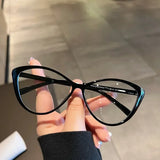 DAIIIBABYYY  -  Y2K Cat Eye Reading Glasses for Women Anti Blue Light Cat Eye Frame Spectacles Computer Eyeglasses Plain Eyewear Face Decor