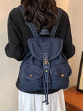 Daiiibabyyy  Korean Style Denim Mochilas Mujer Bucket Mochilatrendy Casual Durable Bag Daily Using Shopper Bolsas New Young Backpack