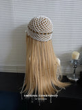Daiiibabyyy  Unique Design Hand Crochet Hollow Beanie Women Summer Breathable Long Tassel Decor Vibe Knitted Skull Knitted Cap