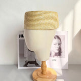 Daiiibabyyy  Summer Women Beret Natural Straw Pillbox Hat Retro Flight Attendant Hat Party Charming Hat Wedding Party Medicine Box Hat