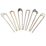 Daiiibabyyy  Retro Shell Enamel Hairpin Hair Jewelry for Women Temperament Stainless Steel U-shaped Hair Accessories Headwear Gift