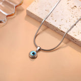 Daiiibabyyy  Anniversary Waterproof Blue Eyes Choker Chain Durable Titanium Eye Necklace Stylish Minimalist Design Demon Eye Earrings Daily