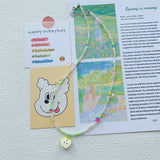 DAIIIBABYYY  -  New Cute Harajuku Cartoon Fruit Ceramic Pendant Green Charm Beads Choker Necklace Women Y2K Jewelry Aesthetic Summer Accessories