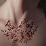 Daiiibabyyy  1 Sheet Butterfly Flower Temporary Tattoo Stickers, Waterproof Fake Tattoos Last for 2-5 Days