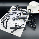 Daiiibabyyy Simple black Claw Crab Elegant Girls metal grabbing clip  headdress female Ponytail Claw Clip Hair Jewelry Ornament  accessory