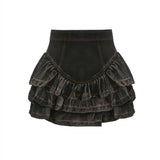 DAIIIBABYYY  -  2024 Summer Korean Retro Minimalist Fashion Sweet Short Skirt High Waist Panel Hundred Pleats Distressed Women's Mini Skirts
