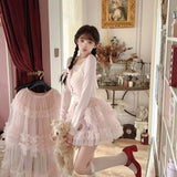 Daiiibabyyy Japan Sweet Lace Shorts Skirts Japanese Tutu Skirts Dancing Kawaii Women Multi-Layer Lace Mesh Cake Skirt