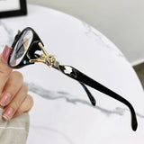 DAIIIBABAYYY  -  Retro Square Frame Glasses Women Anti Blue Light Eyewear Optical Spectacle Eyeglass Red Thick Fox Head Decoration Eye Protection