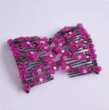 Daiiibabyyy  DIY Women Elastic Magic Hair Combs Vintage Hair Clip Claw Bun Maker Tools Hairstyle Fashion Pearl Beads Hairdo Hair Accessories