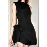DAIIIBABYYY  -  Sweet Hot Girl Pure Sexy Sleeveless Dress for Women's Summer O-neck Slim Fit A-line Black Dress Fashion Female Clothes