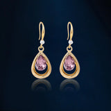 Daiiibabyyy  Fashion Style Inlaid with Droplet Shaped Cubic Zirconia Drop Hook Earrings Jewelry Gift for Women
