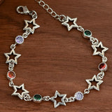 DAIIIBABYYY  -  New Arrival Elegant Colorful Crystal Star Silver Ladies Jewelry Set For Women Necklace Bracelet New Year Gifts
