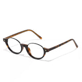 Y2K Retro Oval Half-frame Glasses for Women Leopard Ins Sweet Cool Eyewear Brand Reading Computer Anti Blue Light Eyeglasses