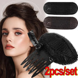 DAIIIBABYYY  -  Fluffy Hair Roots Black Magical Tape Clips High Cranial Crest for Women Natural Invisible Hairpin Tuck Comb Salon Shaped Fixator