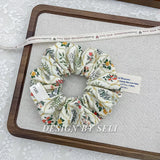 DAIIIBABYYY  -  French Fashion Plaid floralScrunchies for Hair  bow ribbon French girlish ponytail tie hair accessory versatile Hair ties