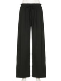 DAIIIBABYYY  -  Casual Solid Wide Leg Pants Basic Loose Mid-Waisted Straight Pants Women 2025 Spring Summer Fashion Streetwear Laides