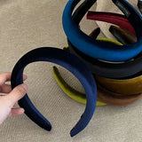 Daiiibabyyy  Women's Velvet Padded Headband Wide Sponge Hair Hoop for Crown Volume Vintage Style Hairband Soft Touch Daily Hair Accessories