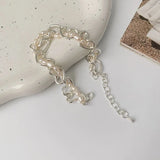 Daiiibabyyy  New Hollow Love Heart Pearl Beaded Bracelet for Women Sweet Charm Harajuku Y2k Aesthetic Bracelet Korean Fashion Jewelry Gift