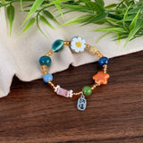 DAIIIBABYYY  -  Natural Stone Bead Blessing Hang Tag Bracelet Chinese Retro Design Light Luxury Exquisite Chinese Style Women Jewelry Gifts