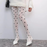 Daiiibabyyy  Fashion Spring Korean Polka Dot Knee High Stockings Women Vintage Y2K Sweet Cute Pantyhose Tight JK Lolita Long Tube Sockings