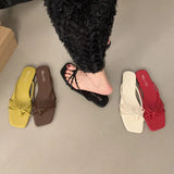 Daiiibabyyy 2024 Red Summer Women Slippers Fashion Women's Narrow Band Flat Flip Flop Shoes Ladies Casual Outdoor Beach Slides Sandalias Muj