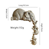 Daiiibabyyy 3Pcs Resin Elephant Baby Doll, Handicraft Decoration, Home Decor Gift, Decorative Figurines, Miniatures Accessories, Cute