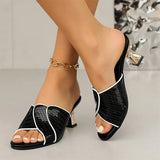 DAIIIBABYYY  -  Women's High Heeled Sandals Shoes Fashion Peep Toe Slip On Dress Shoes summer outdoor slides