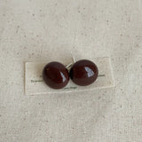 Daiiibabyyy  Women's Simple Colored Acrylic round Earrings Fashionable Jewelry Accessory