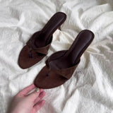 Daiiibabyyy  New Women's Shoes Luxury Genuine Leather High Heel Flip Flop Sandals for Woman French Casual Shoes Designer Shoes Zapatos Mujer