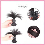 DAIIIBABYYY  -  Korean Fashion Women Hair Claw Lazy Feather Ponytail Claw Meatball Head Crab Clip Fake Hair Clamp High Ponytail Hair Accessories