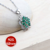 Daiiibabyyy Green Zircon 925 Silver Jewelry Sets Bridal Earrings Rings Pendant Necklace Charms Bracelets Set For Wedding Women