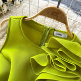 DAIIIBABYYY  -  Sexy o neck Three-dimensional flower sleeveless Dress Chic Elegant Vestidos Vintage party Women Fashion pencil dresses