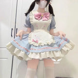 Daiiibabyyy  Uniform Cute OP Dog Short Maid Lolita Dress Apron Short Skirt Lolita Princess Big Skirt  women wedding dresses