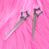 Daiiibabyyy  Punk Charms Rivet Star Earrings Korean Fashion Aesthetic Drop Earrings Women Geometric Goth Jewelry Grunge Earrings Accessories