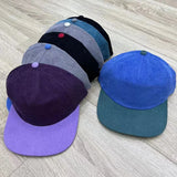 Daiiibabyyy Korean Retro Color Matching Corduroy Women's Hats Autumn and Winter Versatile Show Face Small Flat Edge Baseball Caps for Men