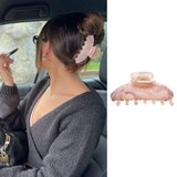 Daiiibabyyy  Large Pink Marble Acrylic Hair Claw Clip for Women Strong Hold Matte Pastel Butterfly Clamp Vintage French Barrettes for Girls