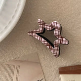 Daiiibabyyy  1pcCoffee colored star shaped clip, sweet and girlish heart, high ponytail hair clip, back of the head hair clip, hair accessory