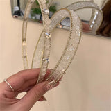Daiiibabyyy  Korean Style Hair Hoop for Women Luxury Crystal Hairband Rhinestones Transparent Headband Female Hair Accessories