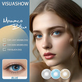 Daiiibabyyy  1 Pair Monaco Blue Color Contact Lenses Color Brown Purple Green Grey Cosmetic Lens Half Yearly Natural Fashion Beauty