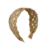 Daiiibabyyy  1PC Beach Vacation Hollow Straw Headband, Wide Side Face Slimming Hair Hoop, Fashion Women Elegant Daily Travel Hair Accessories