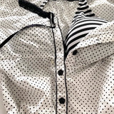 Daiiibabyyy  New Women Summer White Polka Dot Vintage Secondhand Fashion American Retro Top Unisex Design Shirt