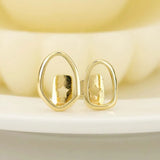 Daiiibabyyy  Stainless Steel Double Hollow Teeth Cap for Women Men Punk Hip Hop Gold Color Geometric Smooth Star Dental Grillz Couple Jewelry