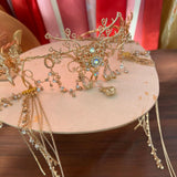 Daiiibabyyy  Antique  Antlers Fringed Hair Crown Accessories Antique Princess Hair Crown Sweet Accessories